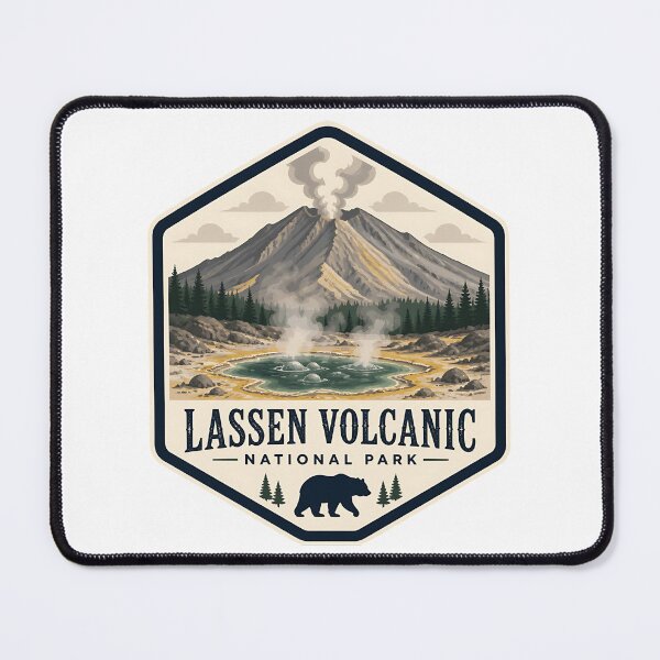 Item preview, Lassen Volcanic National Park Vintage Hiking Travel Badge designed and sold by TravelersGems.