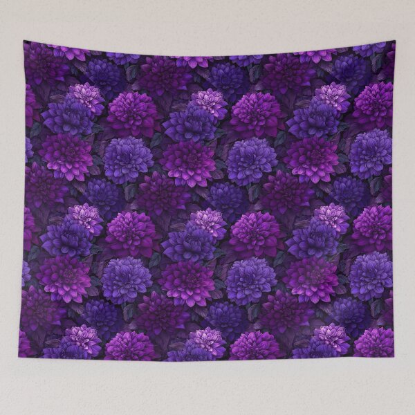 Item preview, Radiant Dahlias Print  - Retro Flower Floral  - Gifts For Dad designed and sold by RoyalStarsPatts.