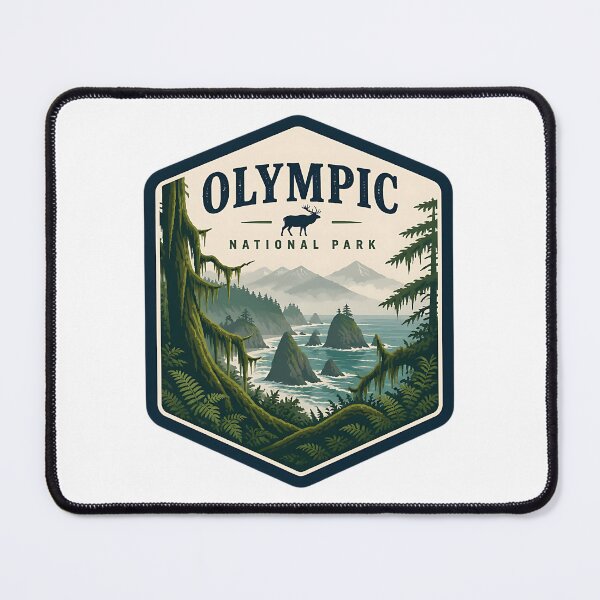 Item preview, Olympic National Park Vintage Hiking Travel Badge designed and sold by TravelersGems.