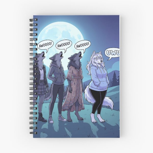 Item preview, AWOOO vs UWU | Funny Wolf Pack Cartoon designed and sold by Trevor Cutler.