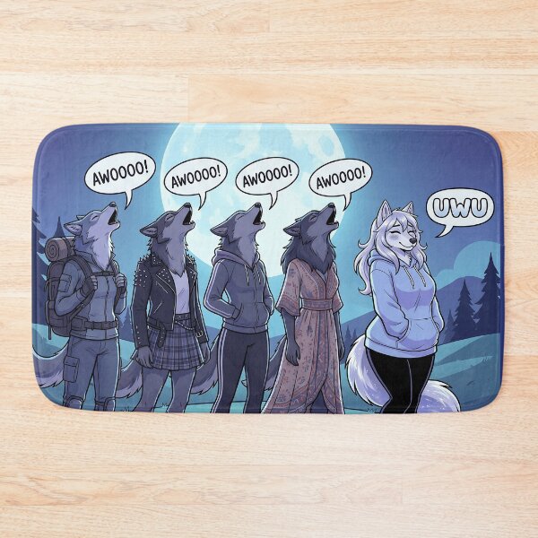 Item preview, AWOOO vs UWU | Funny Wolf Pack Cartoon designed and sold by Trevor Cutler.