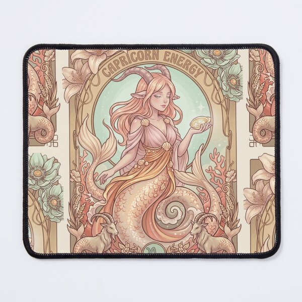 Item preview, Capricorn Energy Anime Mermaid Goddess – Zodiac Astrology Celestial Horoscope Wall Art Print designed and sold by RSDigitalPrintDesign.