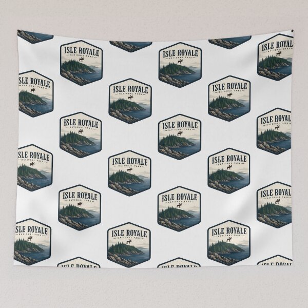 Item preview, Isle Royale National Park Vintage Hiking Travel Badge designed and sold by TravelersGems.