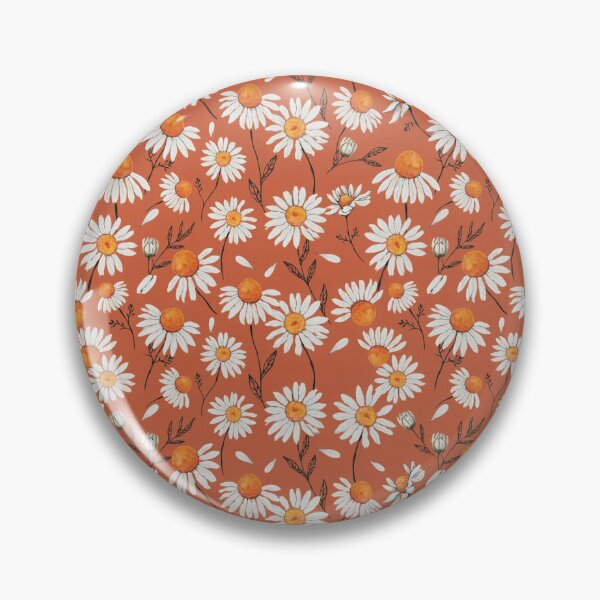 Item preview, Daisy Pattern - White Daisies on Burnt Orange Background designed and sold by NuvoraNest.