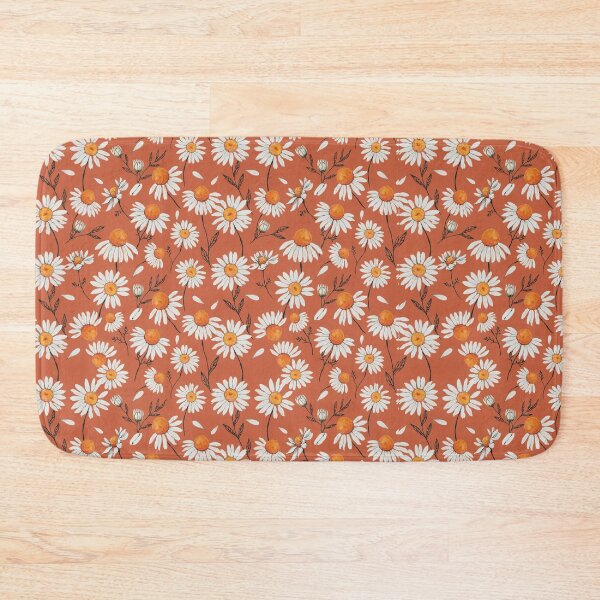 Item preview, Daisy Pattern - White Daisies on Burnt Orange Background designed and sold by NuvoraNest.