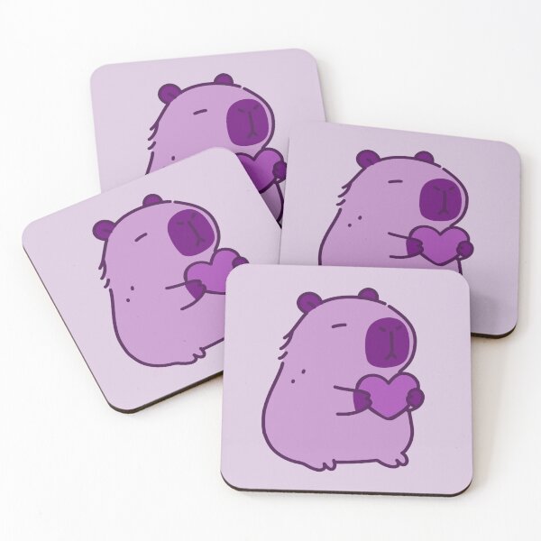 Item preview, Purple Capybara Holding Heart designed and sold by Purple Capybara Designs.