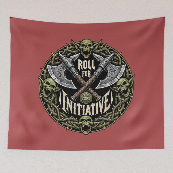 Item preview, Roll For Initiative - Dark Fantasy Medieval RPG Battle Merch designed and sold by Dice_Goblin_Studio.