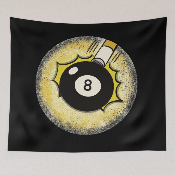 Aperçu de l'œuvre Illustration rétro d'un strike au billard américain (8-ball). créée et vendue par TAWN ILLUSTRATIONS.
