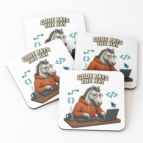 Item preview, Funny Horse Programmer Vintage IT T-Shirt Design designed and sold by Kolibra.