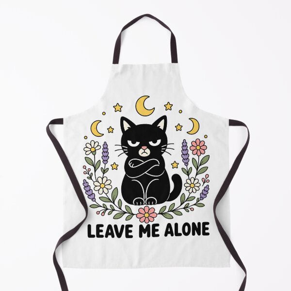Item preview, Leave Me Alone Black Cat Witchy Moon Floral Design designed and sold by StitchAndSnarkCo.