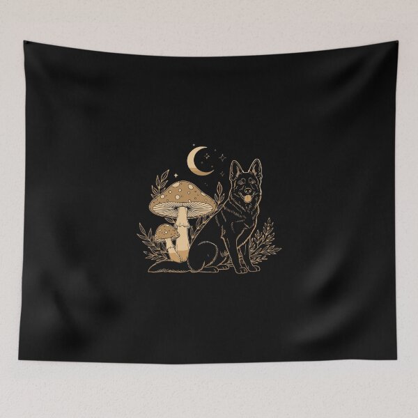 Item preview, German Shepherd Dog Mushroom Moon Celestial Witchy designed and sold by PopStars1993.