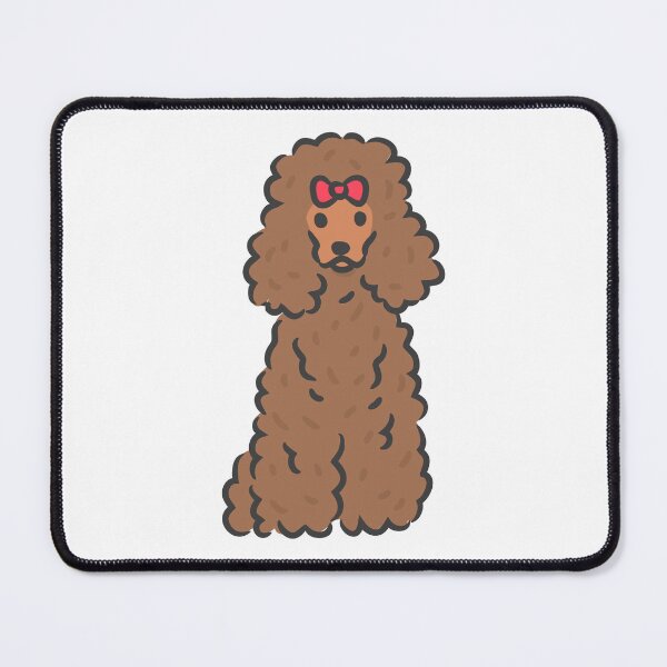 Item preview, Adorable Toy Poodle dog with red hair bow ribbon cartoon. designed and sold by monkik.