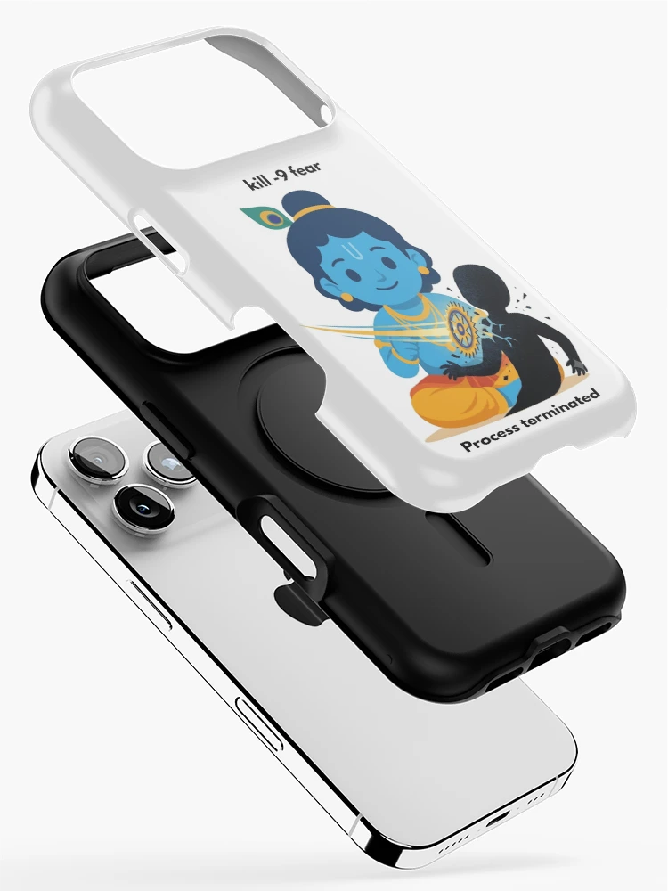 Thumbnail 2 of 4, iPhone Case, kill -9 fear | Linux Developer Sticker | Tech Humor designed and sold by BhaktiByte.