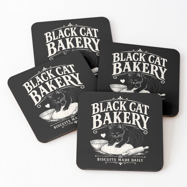 Item preview, Black Cat Bakery Biscuits Made Daily Vintage Baking Cat Halloween designed and sold by PixlCrypt.