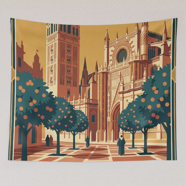 Item preview, Seville Spain Vintage Travel Poster designed and sold by Bomax121.