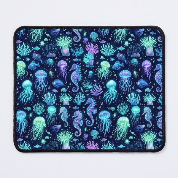 Item preview, Glowing Bioluminescent Jellyfish & Deep Sea Magic Pattern designed and sold by 0Zetgest.