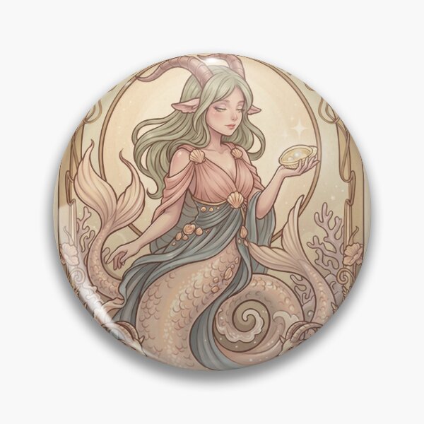 Item preview, Capricorn Energy Anime Mermaid Goddess – Zodiac Astrology Celestial Horoscope Wall Art Print designed and sold by RSDigitalPrintDesign.