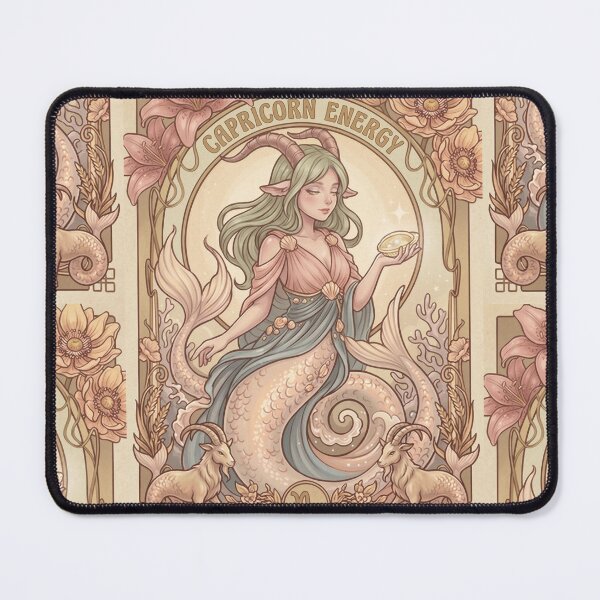Item preview, Capricorn Energy Anime Mermaid Goddess – Zodiac Astrology Celestial Horoscope Wall Art Print designed and sold by RSDigitalPrintDesign.