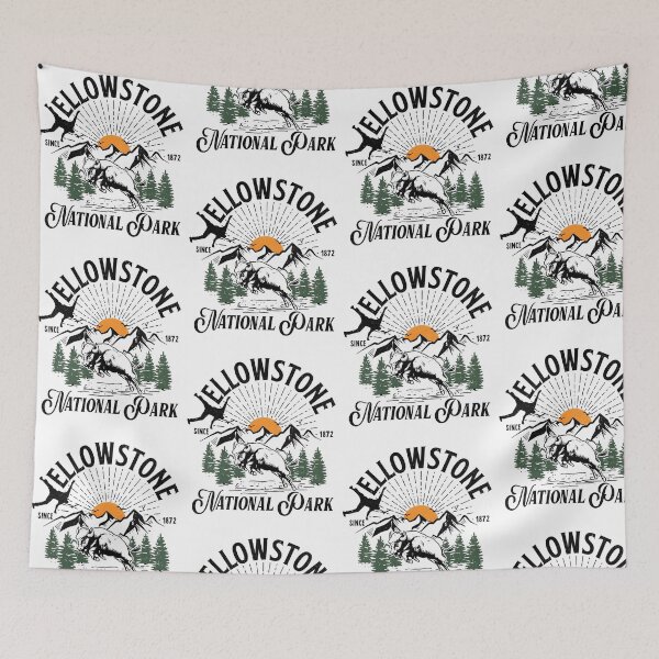 Item preview, Yellowstone National Park Vintage Bison Mountain Nature Adventure designed and sold by PixlCrypt.