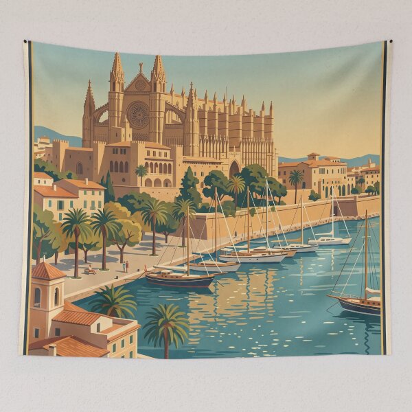 Item preview, Palma de Mallorca Vintage Travel Poster designed and sold by Bomax121.