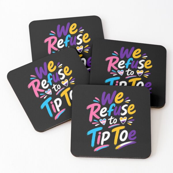 Item preview, We Refuse to Tip Toe LGBTQ+ Pride TShirt, Trans Non Binary Flag, Equality Protest, Inclusive Pride designed and sold by oddbrick-parade.
