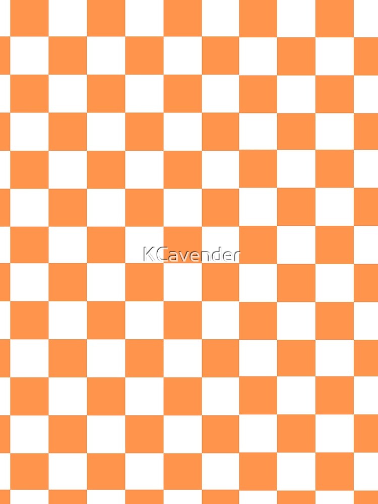 Orange And White Checkered Print by KCavender