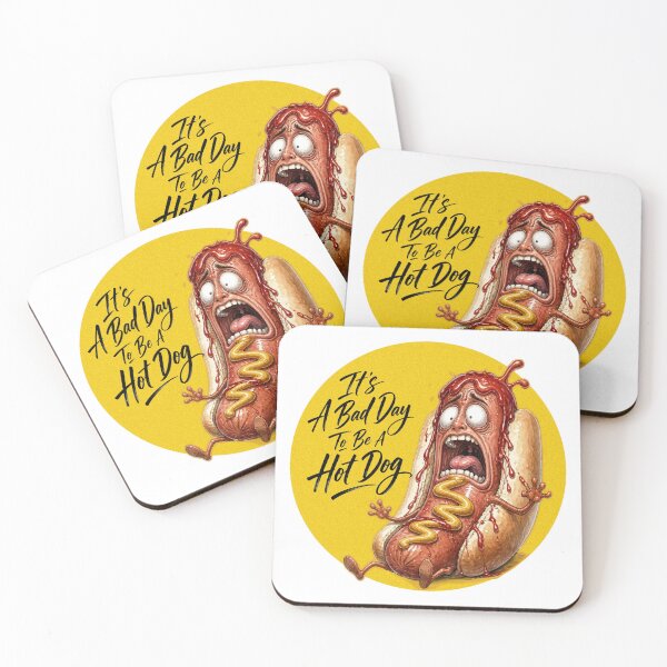 Item preview, It's a Bad Day To Be a Hot Dog - Cartoon Funny Illustration  designed and sold by Wilcox PhotoArt.