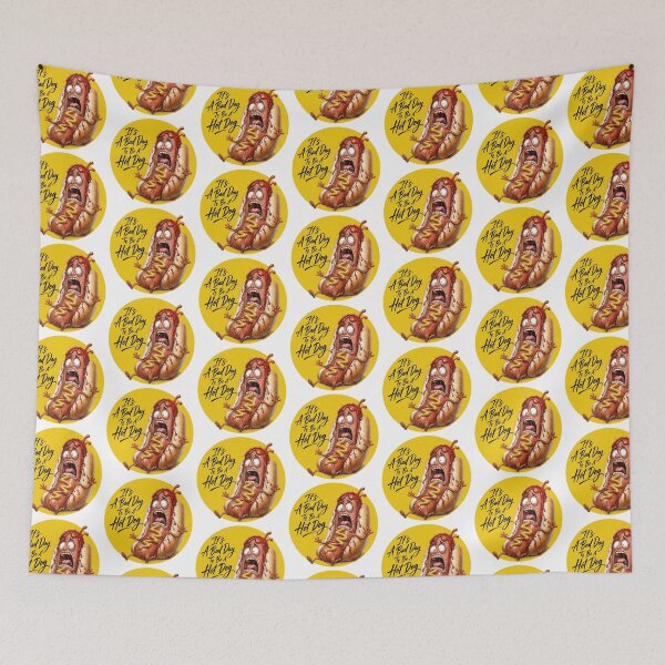 Item preview, It's a Bad Day To Be a Hot Dog - Cartoon Funny Illustration  designed and sold by Wilcox PhotoArt.