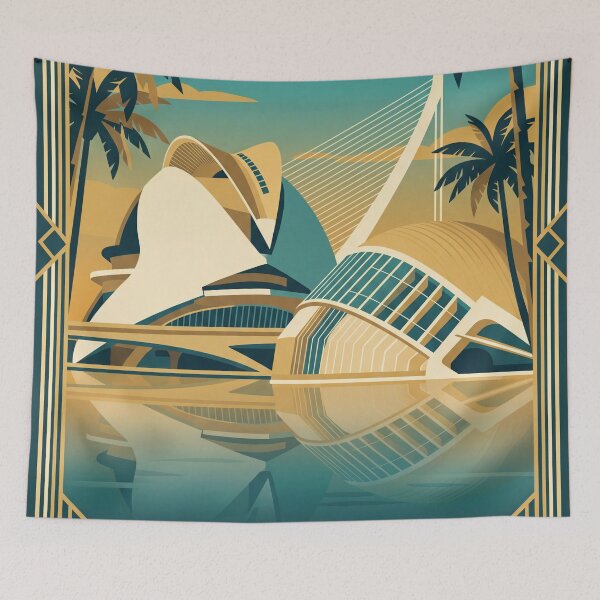 Item preview, Valencia Spain Vintage Travel Poster designed and sold by Bomax121.
