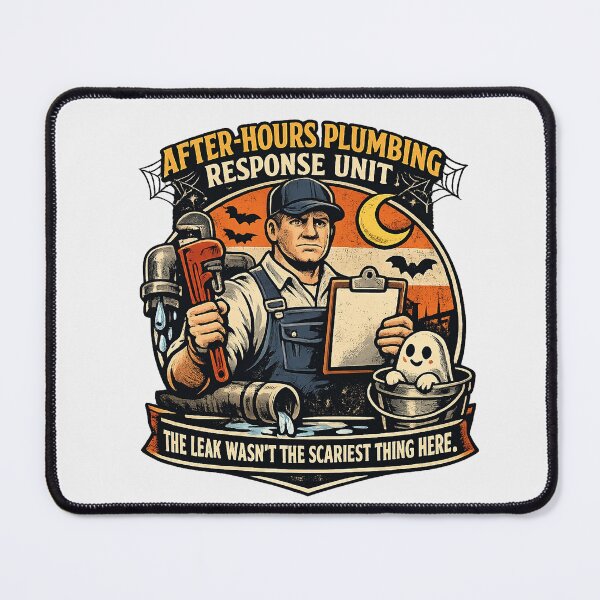Item preview, After-Hours Plumbing Response Unit Halloween designed and sold by Concrete Coffee Studio.