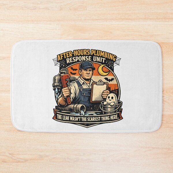 Item preview, After-Hours Plumbing Response Unit Halloween designed and sold by Concrete Coffee Studio.