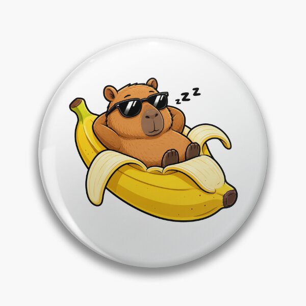 Item preview, Cool Capybara Banana Boat Funny Lazy Sunglasses Meme designed and sold by Uniqueauraaprints.