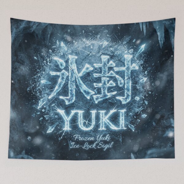 Item preview, Ice‑Lock Core Desk Mat — YUKI氷封 Cooling Sigil designed and sold by dragon580.
