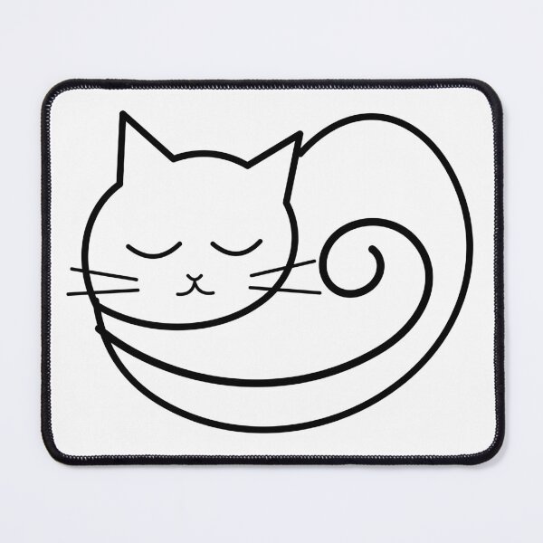 Item preview, Curled Sleeping Cat – Minimalist Black Line Art designed and sold by WORN.THOUGHTS.
