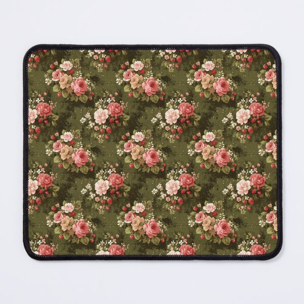 Item preview, Dark Green and Red Floral Pattern designed and sold by LouieVanille.