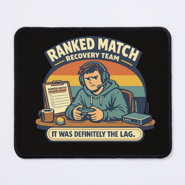 Item preview, Ranked Match Recovery Team – Funny Gamer Lag Excuse designed and sold by Concrete Coffee Studio.