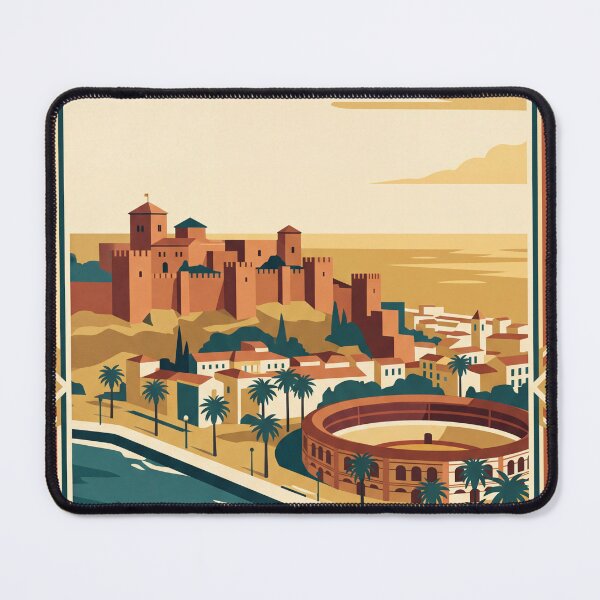 Item preview, Malaga Spain Vintage Travel Poster designed and sold by Bomax121.