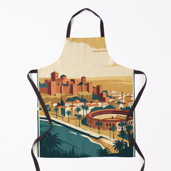 Item preview, Malaga Spain Vintage Travel Poster designed and sold by Bomax121.