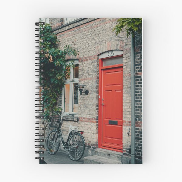 Item preview, Vintage Red Door and Bicycle at Number 35 designed and sold by asun5.