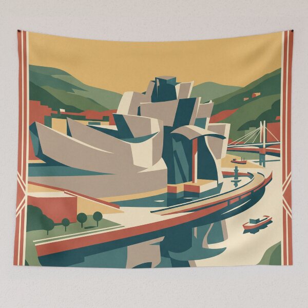 Item preview, Bilbao Spain Vintage Travel Poster designed and sold by Bomax121.