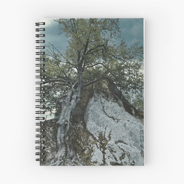 Item preview, An old tree clinging to a rock in a dark atmosphere. designed and sold by NaturePhotography.