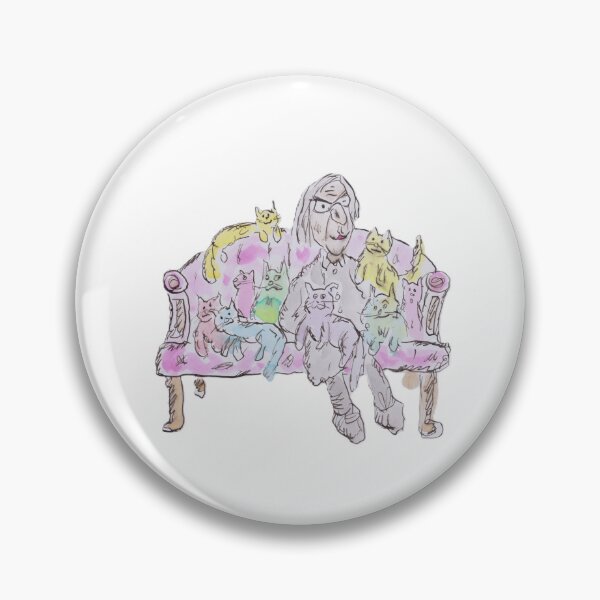 Item preview, Mad cat lady sitting with her many cats designed and sold by Inky Fingers Illustrations.