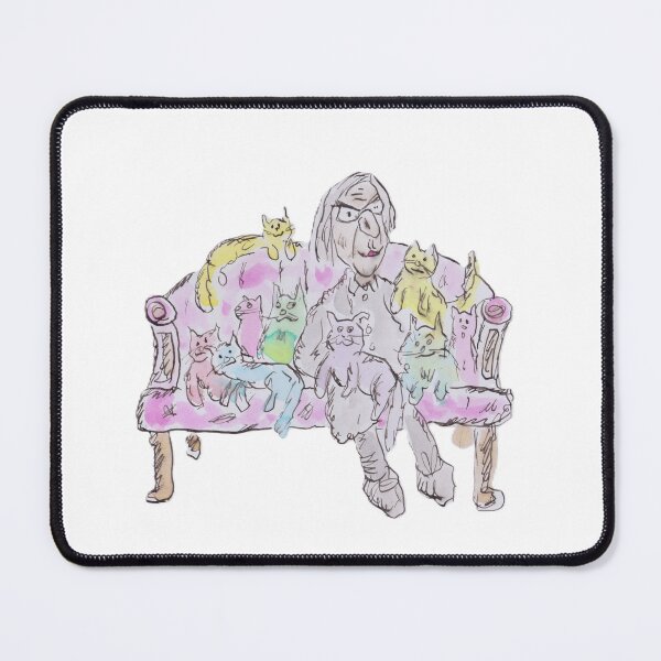 Item preview, Mad cat lady sitting with her many cats designed and sold by Inky Fingers Illustrations.