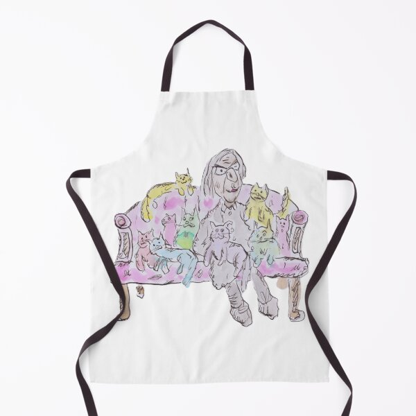 Item preview, Mad cat lady sitting with her many cats designed and sold by Inky Fingers Illustrations.