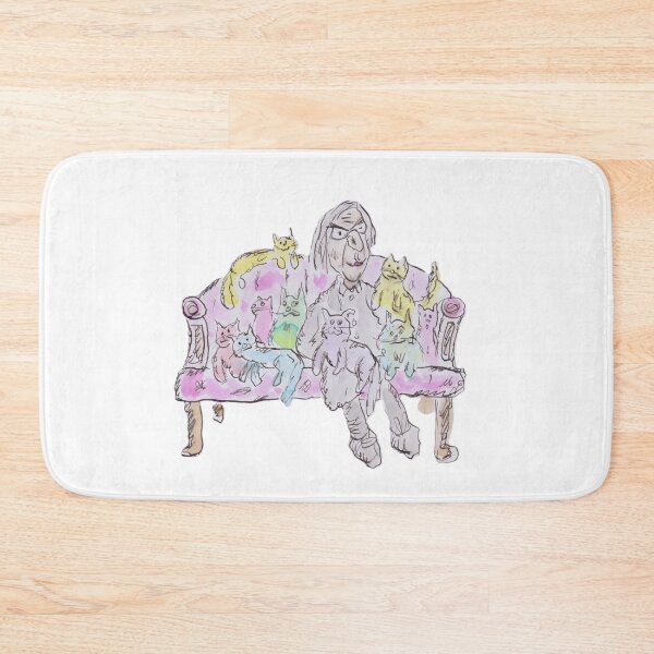 Item preview, Mad cat lady sitting with her many cats designed and sold by Inky Fingers Illustrations.