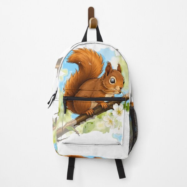 Item preview, Charming Illustrated Red Squirrel on Flowering Branch designed and sold by BLUESKY11a.