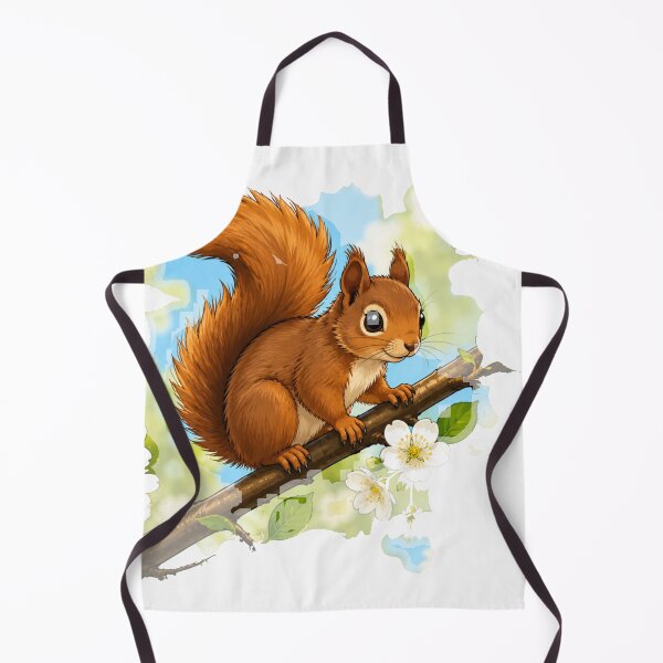 Item preview, Charming Illustrated Red Squirrel on Flowering Branch designed and sold by BLUESKY11a.