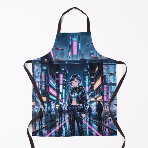 Item preview, Cyberpunk Anime Girl in Neon City designed and sold by AnnArtshock.