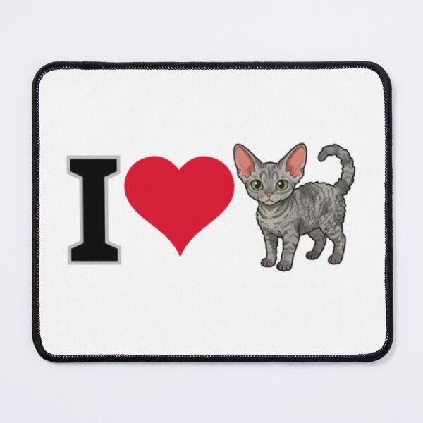 Item preview, Cute Grey Devon Rex Cat Cartoon Illustration - Curly Blue Tabby designed and sold by Mourest.