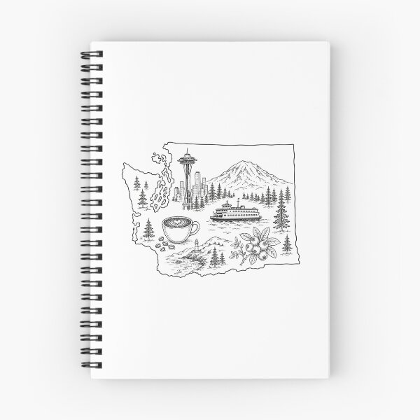 Item preview, Washington State Sublimation, Washington Map, Seattle Tumbler Wrap, Washington Doodle designed and sold by oddbrick-parade.